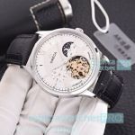 High Quality Omega Moonphase Watch White Dial Black Leather Strap